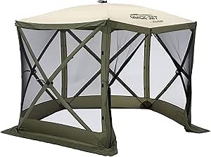 Amazon.com: CLAM Pop Up Screen Tent, Outdoor Camping Gazebo Canopy, Venture, 9', Green/Tan : Sports & Outdoors