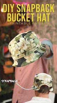 DIY Snapback Bucket Hat +Printable Pattern #diy #buckethat #sewing #hats