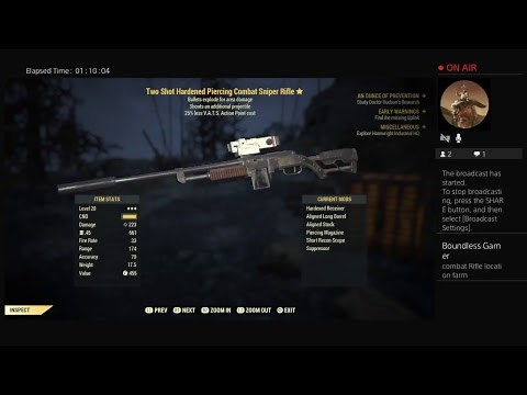 Combat Rifle and Gun's Farming Spot Fallout 76 2018 PS4