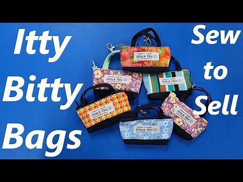 DIY Itty Bitty Bags Sew to Sell Tiny Coin Purse Key Holder Golf Balls Jelly Roll Binding Scraps