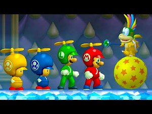 New Super Mario Bros. Wii – All Bosses 4 Players Walkthrough Co Op