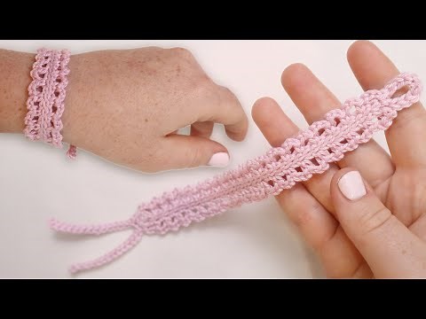 How to Crochet a Lacy Bracelet Easy Tutorial For Beginners