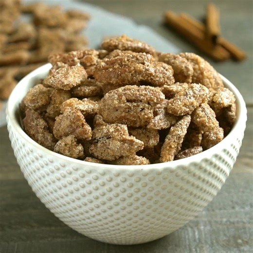7.5K views · 42 reactions | FULL recipe here >> https://www.melissassouthernstylekitchen.com/candied-cinnamon-sugar-pecans/ Candied Cinnamon Sugar Pecans are a simple yet irresistible treat that’s hard to stop eating. | Melissa's Southern Style Kitchen | Facebook