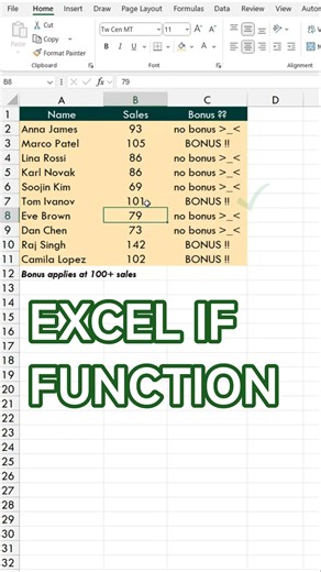 Excel IF Formula in 36 Seconds