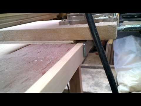 Trimming solid wood edging flush on plywood with a router trimmer & homemade jig