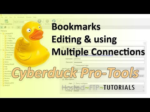 Cyberduck Tutorial - Bookmarks, Editing and using Multiple Connections