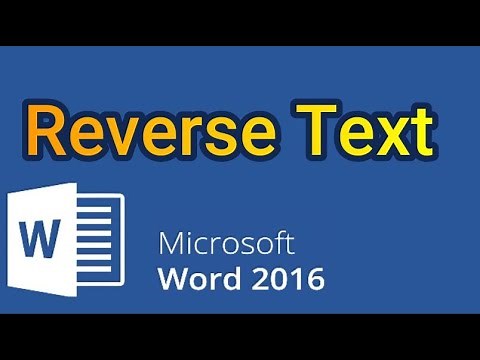 How to reverse text in MS Word
