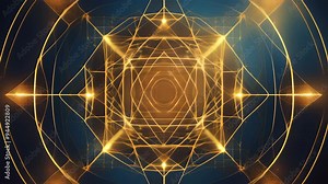 Exploring sacred geometry patterns and their meanings through intricate designs illuminated in golden hues