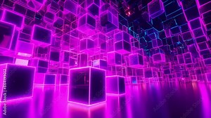 Modern digital background box beam with ample copy space, based on generative AI Stock Video