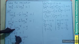 Logarithmic Equation involving change of base | Taxonomy online mathematics
