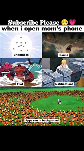 Mom's phone is a different dimension 💀 #anime #naruto #mom #memes #otakushorts