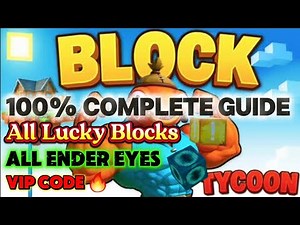 Block Tycoon (All Lucky Blocks & Ender Eyes) 100% Complete Walkthrough #fortnite #gaming #tutorial