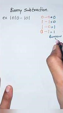 how to subtract binary number #maths #binary #shorts