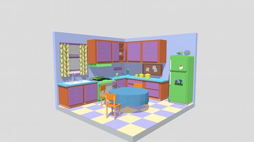 Simpsons Kitchen - Download Free 3D model by Prams