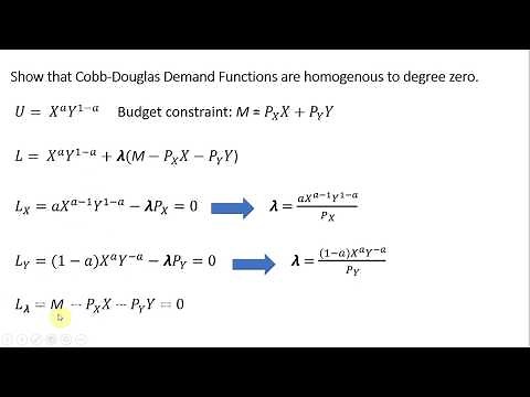 Cobb-Douglas Demand Functions are Homogeneous to Degree Zero