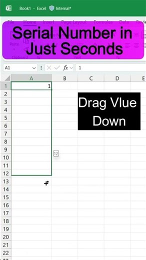 Excel formula for number series! Serial number Tricks | Never seen before. #excel