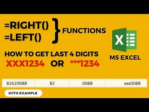 Right and Left Function in Excel | How To Get Last 4 Digits? #msexcel #exceltricks #excellearning