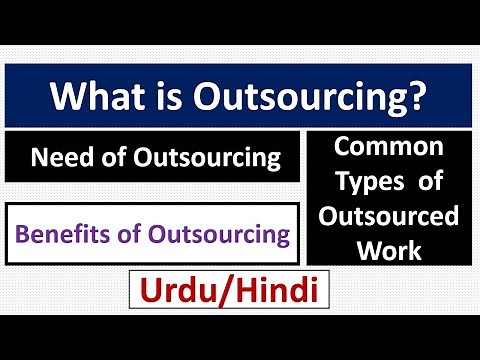 What is Outsourcing? Need of Outsourcing-Benefits of Outsourcing-Common Types of Outsourced Work