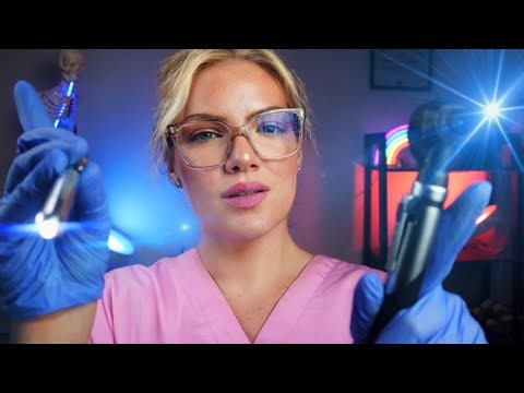ASMR Ear & Cranial Nerve Exam | Up Close Whispers, Otoscope & Relaxing Medical Attention, Binaural
