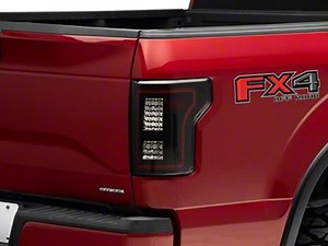 Raxiom F-150 LED Tail Lights with Sequential Turn Signals; Black Housing; Smoked Lens T544626 (15-17 F-150 w/ Factory Halogen Non-BLIS Tail Lights) - Free Shipping