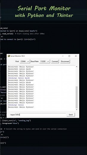 Serial Port Monitor Code Example - Python with Tkinter