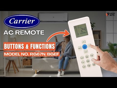 Carrier AC Remote Buttons & Functions (Model No: RG67N/BGEF) | Heat Pump Remote Guide