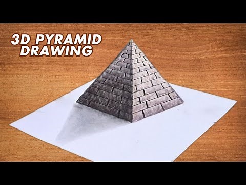 How To Draw 3D Pyramid | 3d drawing Pyramid on paper for beginners | 3D Drawing