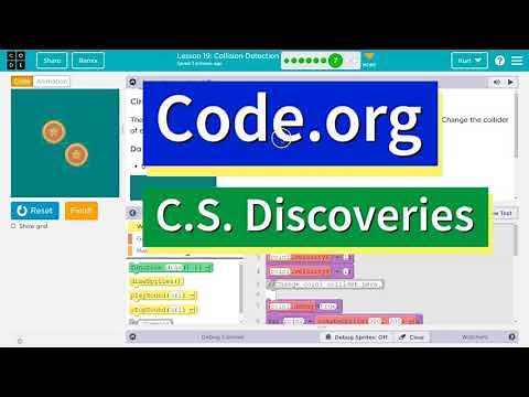 Code.org Lesson 20.6 B Collision Detection | Tutorial with Answers | Circle Colliders Practice B