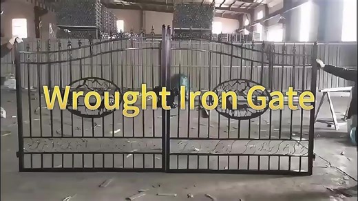 Customized 14ft Wrought Iron Style Metal Garden Gates/ Iron Gates for Residential &amp; Commercial Properties