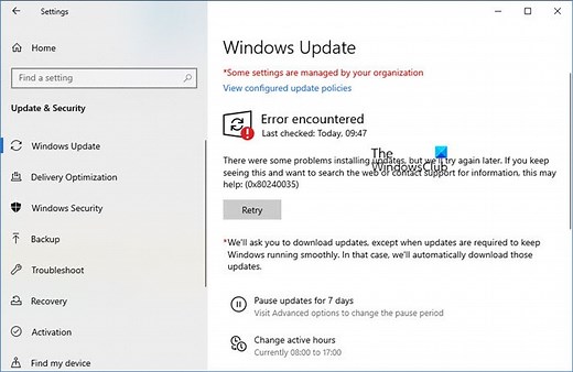 Fix 0x80240035 Windows Update Error