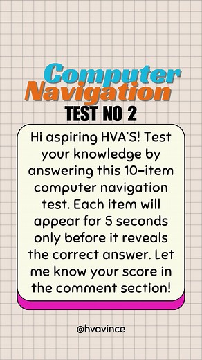 Hi aspiring HVA's! If you are preparing for your qualifying exam, this video is the part 2 of sample Computer Navigation Test! Let me know your score in the comment section! Follow me for more HVA post 💜💜 #fyp #hellorache #purpletribe #hva #wfh #healthcare #virtualassistant #qualifyingexam