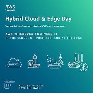 533K views · 680 reactions | Join us for AWS Hybrid Cloud & Edge Day to learn how AWS is extending the cloud to the edge!  Get inspired by customers using AWS from the cloud, to on-premises data centers, large metro areas & 5G networks, IoT devices in smart buildings & factories, & beyond. ☁️ Learn more.  https://go.aws/44pj4fq | Amazon Web Services | Facebook