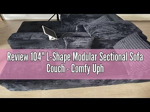 Review 104" L-Shape Modular Sectional Sofa Couch - Comfy Upholstered Cloud Couch for Living Room - M