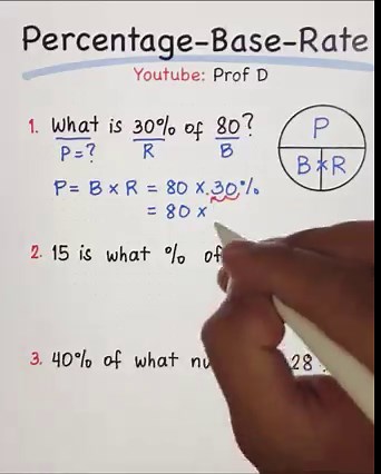 164K views · 2.5K reactions | Percentage, Base, and Rate in 3 Minutes‼️ | Prof D | Facebook