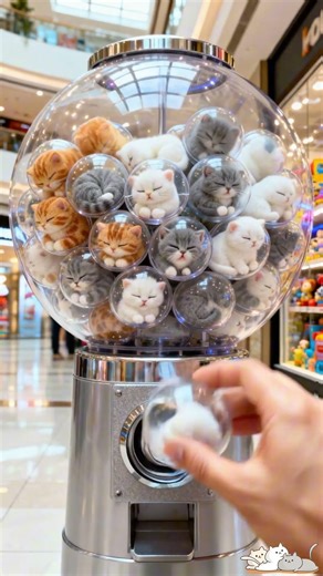 ✨Kitten Gachapon Machine!🐱🔮 #cat #cats #cute #pets #funny #animals