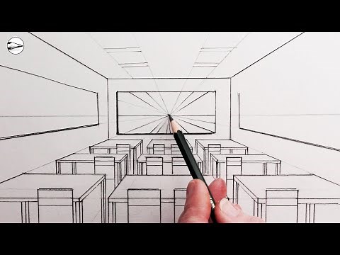 How to Draw a Classroom using One-Point Perspective for Beginners