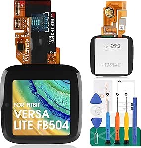 for Fitbit Versa Lite Screen Replacement for Fitbit FB504 Screen Replacement LCD Display Repair for Versa FB505 Touch Screen Digitizer Repair Kits Black