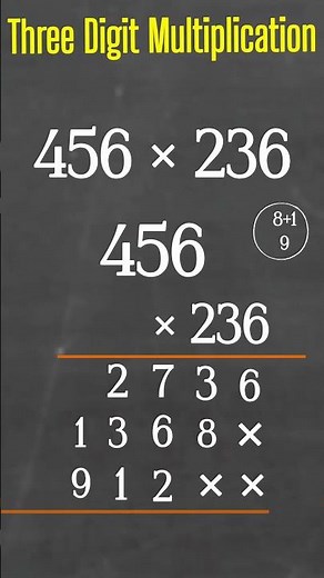 How to Multiply Three-Digit Numbers | Simple Method Explained#shorts