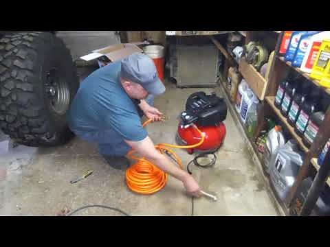 Porter Cable compact air compressor 6 gallon 150psi unboxing, testing and review