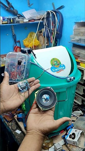 DIY SMART DUSTBIN WITH VOICE | Automatic Trash Can Tutorial #shorts