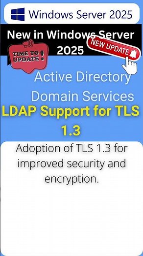Windows Server 2025 New Feature LDAP Support for TLS 1.3 #WindowsServer2025 #WindowsServer