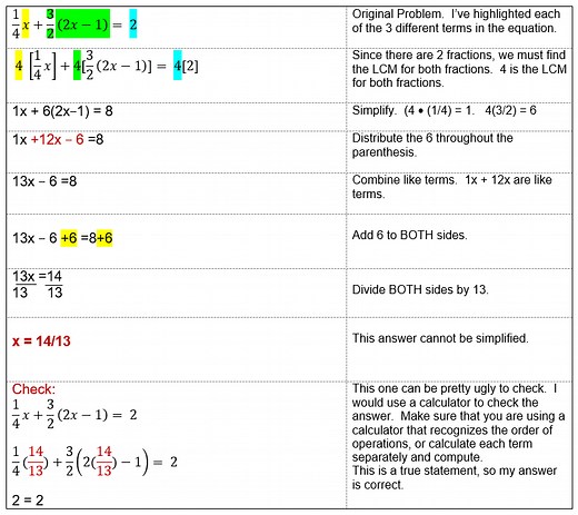 Solving Equations With Fractions