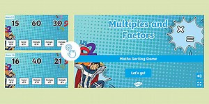Multiples and Factors Maths Sorting Game - KS2 Revision