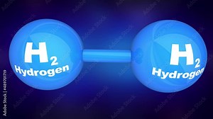 Hydrogen Molecule H2 Element Energy Power 3d Animation