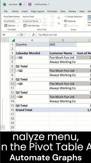 Automate Graphs in Excel with GetPivotData (for Dashboards)