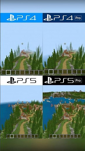 MINECRAFT | PS5 Pro vs PS5 vs PS4 Pro vs PS4 graphics #shorts