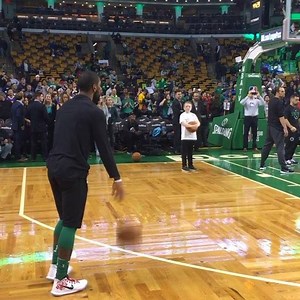 Kyrie Irving hits the floor to warmup, leading his Boston Celtics with a 13-game winning streak into tonight’s game vs Golden State NBA on TNT! | NBA