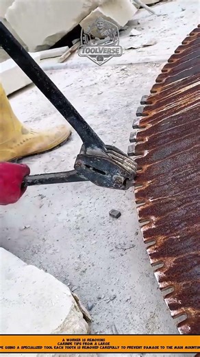 Industrial Circular Saw Blade Carbide Tip Removal Process Using Specialized Precision Tools