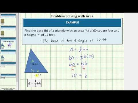 Find the Base of a Triangle Given Area / Literal Equation