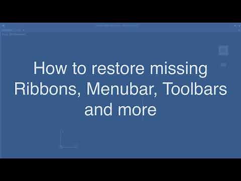 How to restore missing toolbars In AutoCAD